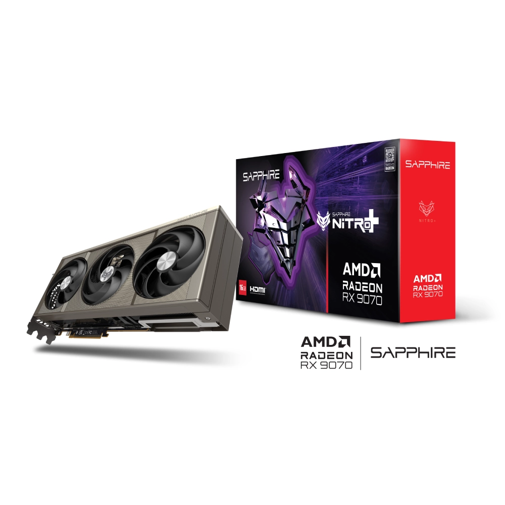Sapphire Graphic Card RX 9070 16GB DDR6 OC Nitro Plus Triple Fan view 3
